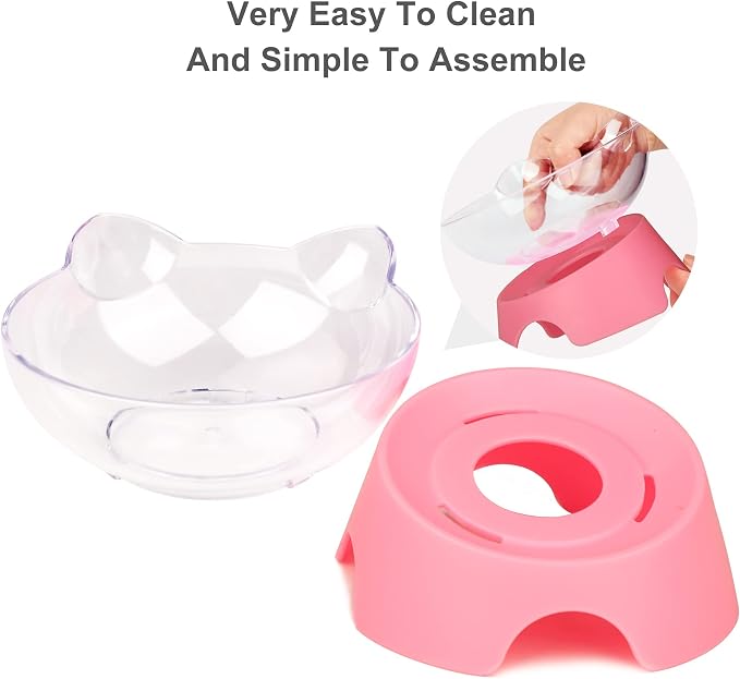 MILIFUN Raised Cat Food Bowls with Stand, Cat Dishes for Food or Water, Tilted Bowl, Pet Dish with Stand - Image 5