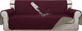 ISSUNTEX Double Protection 100% Waterproof Sofa Covers for Living Room, Reversible Couch Covers for 3 Cushion Couch Sofa, Furniture Protector Sofa Cover for Pets (X Large, Wine/Beige) by ISSUNTEX