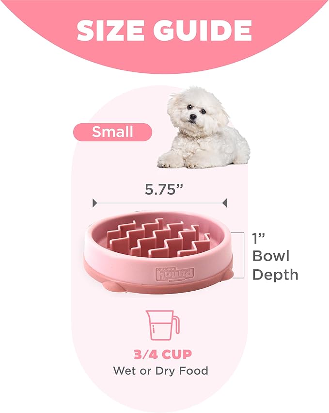 Outward Hound Fun Feeder Slo Bowl Dog Slow Feeder, Wave, Pink, 5.8" | Slows Fast Eaters, Can Aid Digestion, Holds 3/4 Cup Dry or Wet Food, Non-Slip Base, No BPA, Small Dogs, Puppies & Cats - Image 5