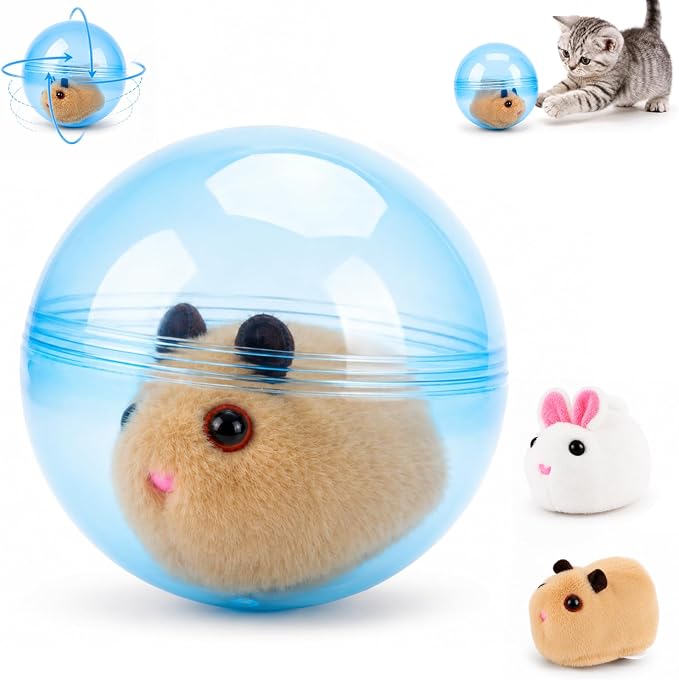 Self-Rolling Interactive Cat Ball Animal Automatic Moving Rolling Cat Ball | Self Rolling Interactive Cat Ball 360° Rolling Spin Moving Cat Ball Fun Indoor Interactive Pet Ball for Cats Dogs (Blue) by Unknown