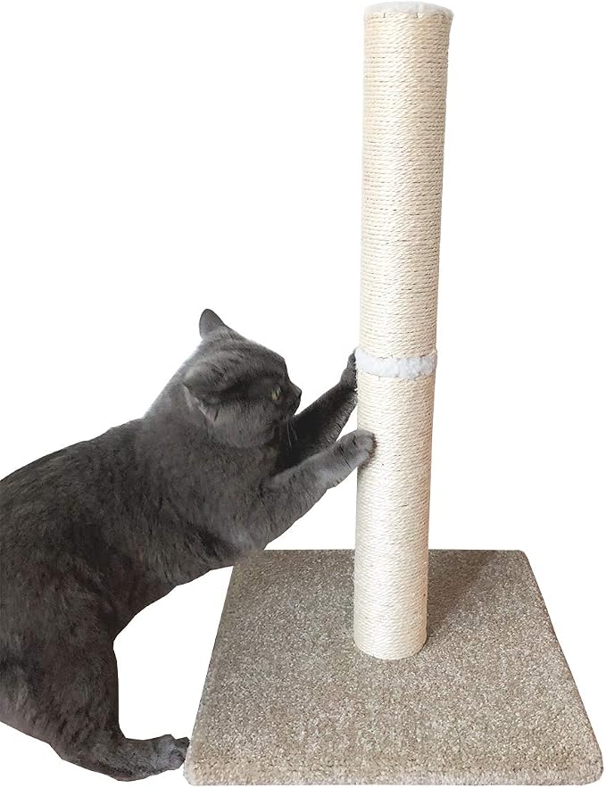 Cat Scratching Post Carpet, Tall Big Sisal Rope Cat Scratch Pole for Cats and Kittens, Stable Carpeted Heavy Base (Blue/Grey) - Image 6