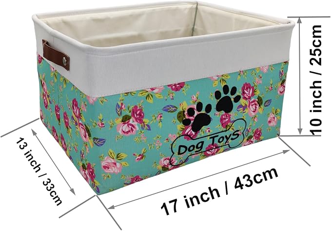 Large Dog Toy Basket Foldable Dog Toy Box Dog Toy Bin for Pet Chew Toys Accessory - Image 2