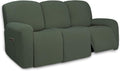 PureFit Super Stretch 3 Seats Recliner Sofa Couch Cover with Pocket | Non Slip Soft Sofa Slipcover, Washable Spandex Reclining Furniture Protector for Kids, Pets (Recliner Sofa, Grayish Green) by PureFit