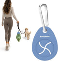 Dog Poop Bag Holder Charm for Hands-Free Carry of Used Poop Bag, Durable Eco-Friendly Silicone Dog Walking Accessory with Carabiner Clip - Azure by SweetPaws