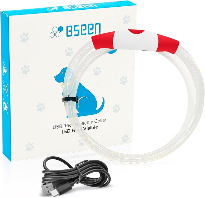 Light Up Dog Collar - Type-C Rechargeable LED Dog Collar - 360° Glow in the Dark Pet Collar for Small Medium Large Dogs, TPU Cuttable Puppy Collar Safety Dog Lights for Night Walking (Red 70cm) - Image 7