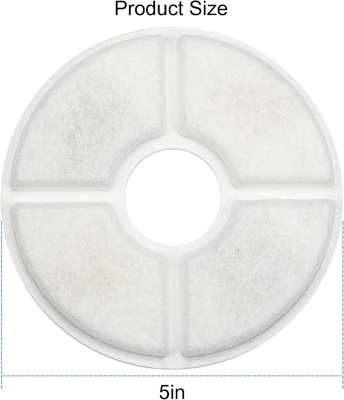 Wonder Creature Cat Water Fountain Filter Replacement 8+4 Pack | 8 Round Carbon Filters and 4 Upgraded Pre-Filter Sponges for 81oz/2.4L Round Stainless Steel Top Cat Fountain - Image 6