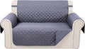 Reversible Loveseat Couch Sofa Covers, 2-Seater, Dark Grey | Loveseat Covers for Dogs Water Repellent, Friendly Furniture Protector with Elastic Straps for Living Room by LuxshareHome