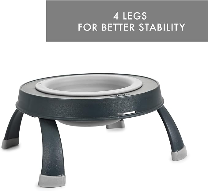 Dexas Pets Elevated Pet Feeder, Small, 1.5 Cup Capacity, Light Gray, Raised Pet Food and Water Bowl - Image 3