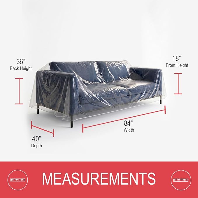 LAMINET Deluxe Heavy-Duty Crystal-Clear Furniture Protectors Protects Dust, Dirt, Spills, Pet Hair and Dander, Paws and Claws Sofa-36”RH x 18" FH x 84”W x 40" D, Loveseat Sofa | Designed for heavy-duty protection against dust, dirt, spills, pet hair, a... - Image 2