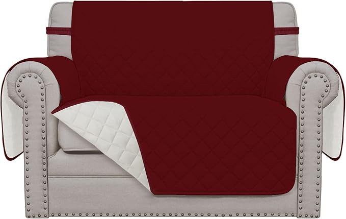 Easy-Going Reversible Couch Cover, Oversized Chair, Christmas Red/Ivory | Machine Washable Slipcover For Dogs, Water Resistant Furniture Mat For Living Room, Non-Slip Sofa Cover, Pet Friendly by Easy-Going