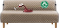 Turquoize 100% Waterproof Futon Cover Futon Slipcover Washable Armless Sofa Bed Slipcover Protector Seat Width Up to 70" with Adjustable Elastic Strap Anti-Slip for Dogs, Khaki by Turquoize