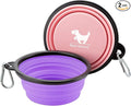Collapsible Dog Bowls, 2 Pack Sturdy Portable Dog Water Bowls | Wear-Resistant TPE, Anti-Dust Foldable Travel Dog & Cat Bowls for Camping Walking Hiking with Carabiners by Rest-Eazzzy