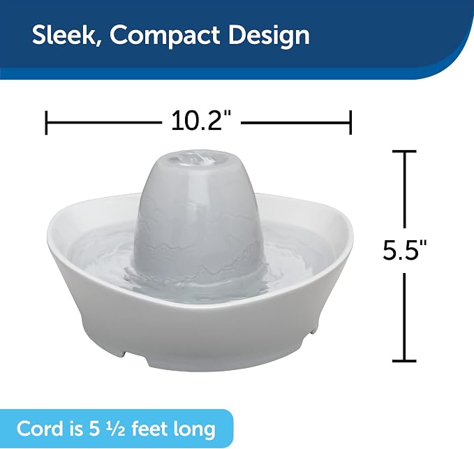 PetSafe Ceramic Pet Fountain – for Cats and Small Dogs 60 Oz Water Capacity Whisper-Quiet Flow – Great for Shy or Timid Pets Fresh, Filtered Water 1 Count (Pack of 4) - Image 2