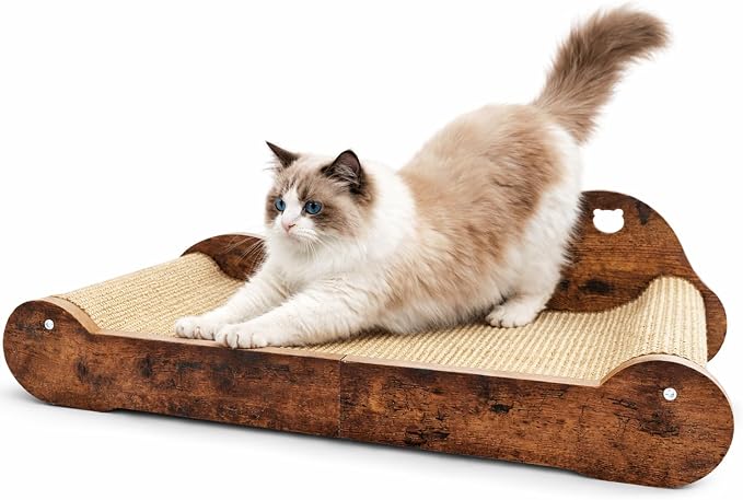 Upgraded Sisal Cat Scratcher Bed，28" Cozy Cat Couch Lounger for Indoor Cats, Long Heavy Duty Scratch Pad for Big Cats up to 40lbs, Modern Furniture Protector by Unknown