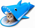 Blue Shark Cat Tunnel Toy, Collapsible Pop-Up Cat Play Tunnel with Interactive Hanging Ball & Storage Bag, Durable Polyester Interactive Cat Toy for Indoor Cats, Kittens by MAKEPETLUCKY-WelcometoCatTunnelClub