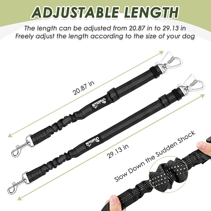Lukovee Dog Car Harness Seat Belt, Harness & Seatbelt with 2 in 1 Buckle | Adjustable Soft Breathable Mesh Harness, Reflective Elastic Reflective Tether, for Small Medium Large Dogs Pets (CF, M) - Image 8