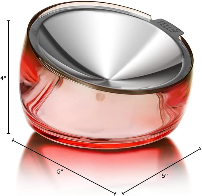 Felli Pet Oblik Acrylic Raised Dog Food Water Bowl Stainless Steel Slanted Oval Dish for Short Leg Puppy & Small Medium Pet, Elevated Tilted Metal Feeder(Pink, 1.5 Cups Oval Dish) - Image 10