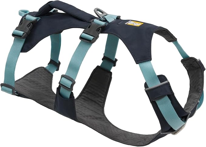 Ruffwear, Flagline Dog Harness, Lightweight and Reflective, No Pull Dog Lift Harness for Hiking, Running and Everyday Use, Basalt Gray, XX-Small by RuffwearInc