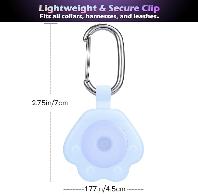 2 Pack LED Dog Collar Light, 7-Color Changing USB Rechargeable Dog Night Lights for Walking, Waterproof High Visibility Clip on Safety Light for Dog Collars, Harnesses & Leashes - Image 7