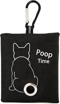 Black Leash Bag Holder Dog Poop Bag Holder with Clip (Black) | With Carabiner Clip, Easy Bag Dispensing, Leash Attachable, Funny Design by Trantranapa