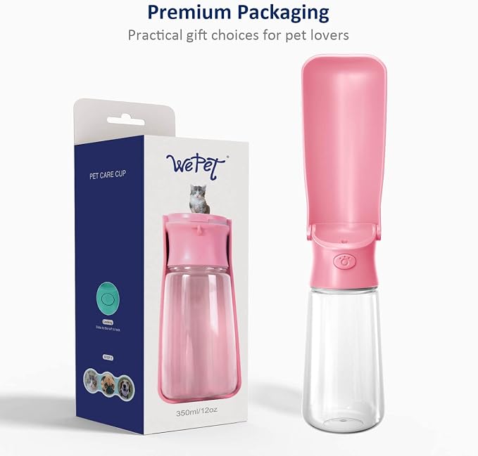 WePet Foldable Portable Dog Water Bottle Puppy Water Dispenser with Drinking Feeder, 19 OZ, High-Temperature Resistant Leak Proof for Pets Outdoor Walking, Hiking, Travel, Food Grade Plastic BPA Free - Image 7