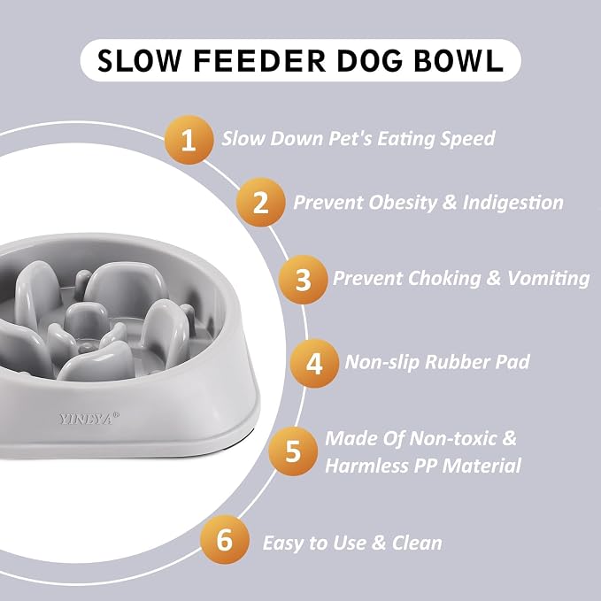 YINEYA 2PCS Slow Feeder Dog Bowls, Pet Supplies that Slow Down Eating, Pet Food Bowls, Maze Dog Puzzle Feeder for Medium Breed - Image 2