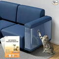 Cat Scratching Furniture Protector 12pk Clear 0.15mm Sheets +50 Pins | 12pk (8×17"×12"+4×17"×6") + 50 Pins; 0.15mm Ultra Thin Clear; No Residue & MSDS Safe;Ideal for Couch/Sofa/Arm/Chair by Smerdu