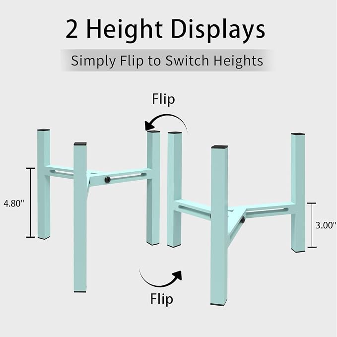 Adjustable Metal Raised Cat Bowl Stand - Elevated Feeder Riser for Senior Cats, Flat-Faced Breeds & Multi-Pet Homes, Anti-Slip Design (Without Bowls) (Powder Blue) - Image 7