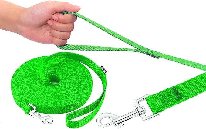 AMAGOOD Dog/Puppy Obedience Recall Training Agility Lead-15 ft 20 ft 30 ft 50 ft Long Leash-for Dog Training,Tie Out,Play,Safety,Camping (20Feet x 1Inch, Green) - Image 2