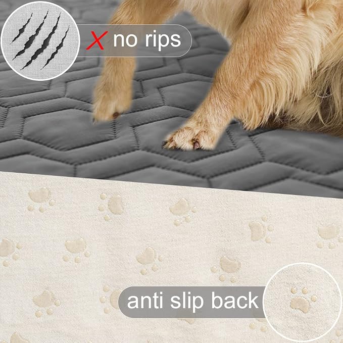 Tcksstex Waterproof and Non-Slip Dog Bed Cover and Pet Blanket Sofa Pet Bed Mat ，car Incontinence Mattress Protectors Furniture Couch Cover for Most Cats Dogs,Pets（30x70-Dark Grey） - Image 3