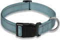 Reflective Dog Collar, Puppy Collar with Buckle Adjustable, Grey L | Breathable Nylon Collars for Small Medium Large Dogs, No Chafing on Walks and Outdoor Hikes, Metal D-Ring, Night Safety by BOOMIBOO