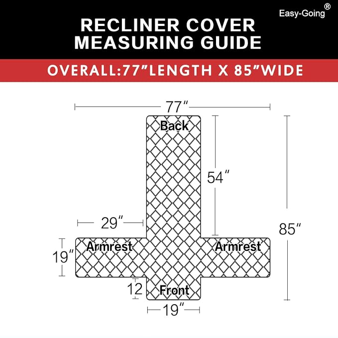 Easy-Going Reversible Couch Cover, Recliner 19 in, Black/Beige | Machine Washable Slipcover For Dogs, Water Resistant Furniture Mat For Living Room, Non-Slip Sofa Cover, Pet Friendly - Image 5