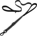 Reflective Double Handle Dog Leash for Large Medium Small Dogs (BK, L) | Heavy Duty, Adjustable with Soft Padded Handles, Traffic Control for Training, Walking, Running by Tiffpaws