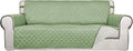 PureFit Reversible Quilted Couch Covers for Dogs Oversized Sofa Cover 78” | Sage Green/Ivory, Water Resistant Couch Protector, Washable Pet Couch Cover with Non Slip and Elastic Straps For Kids by PureFit
