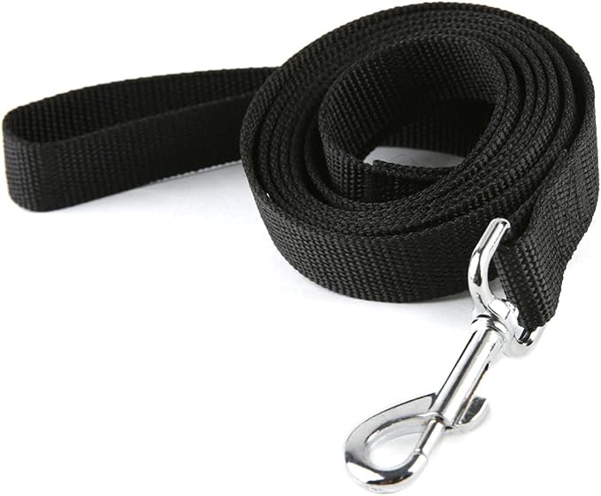 Nylon Dog Training Leash, Traction Rope, 4/5/6 Feet Long, 3/4 Inch 1 Inch Wide, for Small and Medium Dogs (1'' x 4 FT, Black) by TAIDA