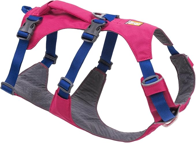 Ruffwear, Flagline Dog Harness, Lightweight and Reflective, No Pull Dog Lift Harness for Hiking, Running and Everyday Use, Alpenglow Pink, Medium by RuffwearInc