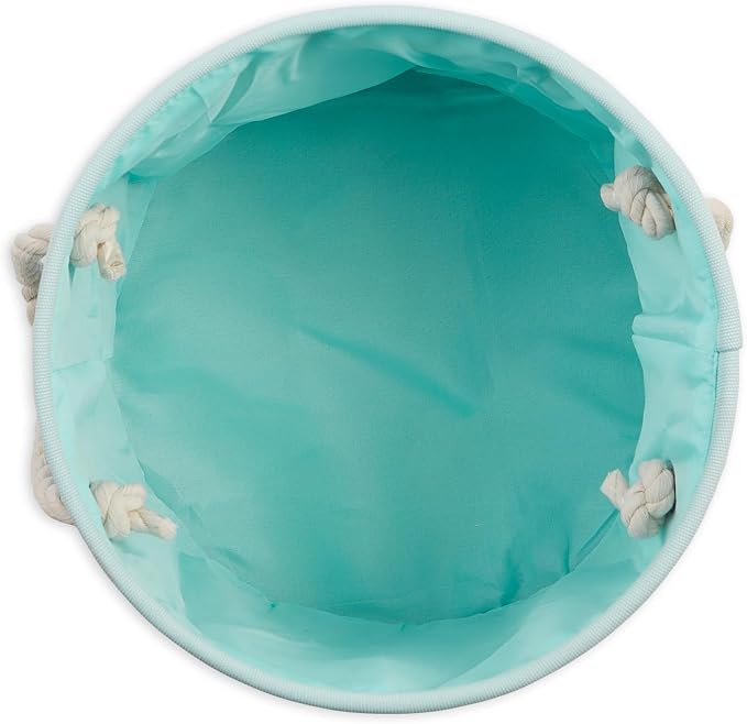 Bone Dry Pet Storage Collection Collapsible Bin, Small Round, Aqua - Image 4