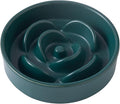 6'' Ceramic Slow Feeder Dog Bowls - Petal Shape Modern Dog Food Dish for Cats and Small Breed Dogs, Puzzle Maze Bowl to Slow Down Eating, Anti-Gulping, Dishwasher & Microwave Safe, Green by Welloyed