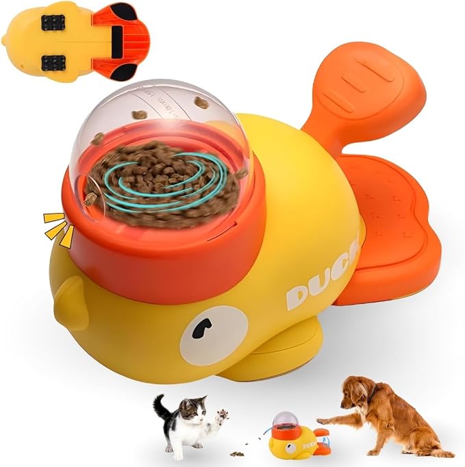 Duck Dog Treat Dispenser, Interactive Puzzle Toy, Slow Feeder Dog Bowls by PetsSparkle