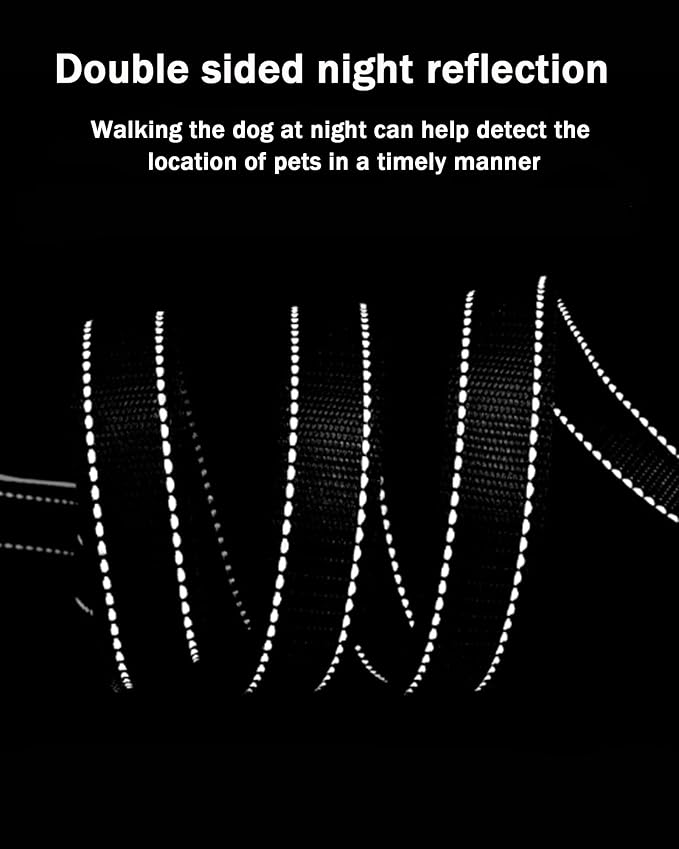 Solmoony 4FT Green Strong Dog Leash with 2 Padded Handles, Traffic Handle Extra Control, Double-Sided Reflective Walking Lead for Small Medium and Large Dogs(Green, 4FT) - Image 3