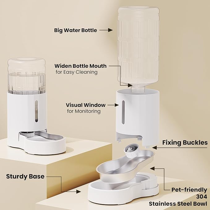 CZPET Automatic 8L Dog and Cat Water Dispenser Gravity Waterer | With Stainless Steel Bowl Gravity Waterer, Large Capacity and Drinking Area Noise-Free for Pets - Image 7