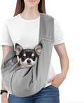 Pawaboo Small Dog Sling Carrier | Reversible Puppy Small Pet Carrier,Hands Free,Safety Buckle,Storage Pocket for Travel,Outdoor Activities Light Gray by Pawaboo
