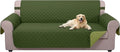 U-NICE HOME Reversible Sofa Cover Couch Cover for Dogs, Huntergreen/Sage | 68''Sofa Mat Washable, Pet Friendly, Elastic Straps, Water Repellent, Furniture Protector for 3 Cushion Couch by U-NICEHOME