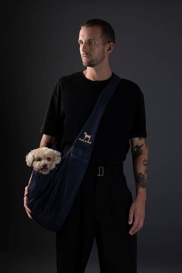 Noah & Paw Dog Sling Carrier for Small Dogs 5-18lb, Dog Sling for Small Dogs and Cats, Dog Carrier with Adjustable Padded Strap, Premium Twill, Lined with Fur, Double Safety Feature, Machine Washable - Image 2