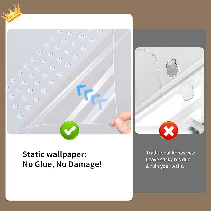 Clear Electrostatic Wall Protector, Static Protective Film, Adhesive-Free, No Residue Protection for Behind Trash Cans, Against Dog Scratches, Furniture, Doors, Splashes and Stains (15.78in*32.8ft) - Image 2
