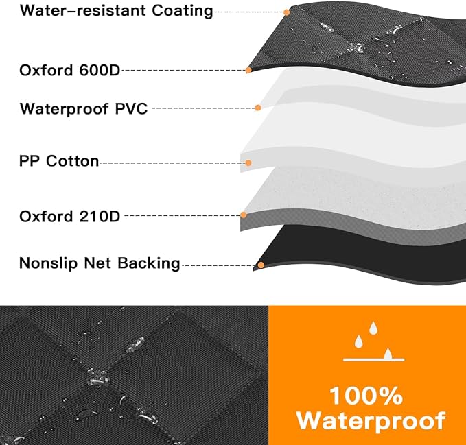 Kytely Dog Car Seat Cover Back Seat XL, Waterproof Hammock for Car & SUV | Side Flaps with Zippers, Mesh Window, 600D Oxford, Anti-Scratch Nonslip Backseat Protector, Dog Seat Belt Included - Image 4