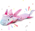 lilfrd Pink Unicorn Squeaky Dog Toy, Crinkle Plush Tug Toy for Dogs | Tug of War & Pull Toys, Energy Release, Fits Small Medium Large Dogs by Lilfrd
