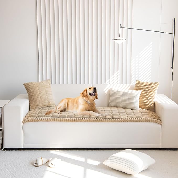 Pet Couch Covers Protector for Dogs Sofa Slipcovers Washable Cushion Cover | Non slip,scratch-proof furniture protector fits I-shape armchair,loveseat,recliner,sectional sofa pads(brown,27in*47in) - Image 5