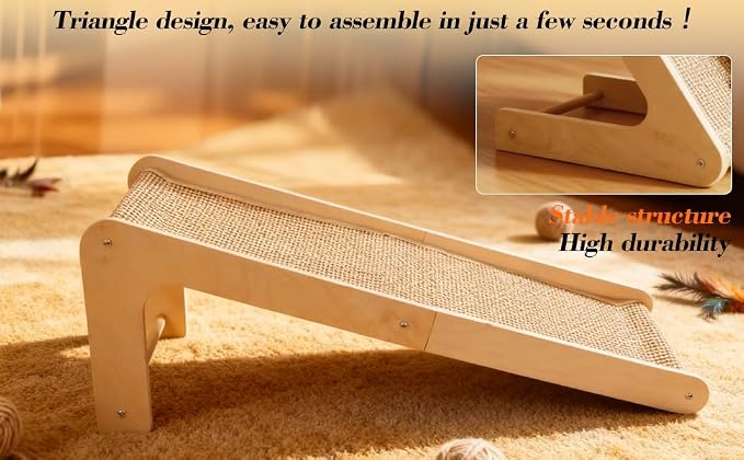 2-in-1 Cat Scratching Post with Replaceable Sisal Pads – Durable Scratcher Toy for Indoor Cats - Image 8