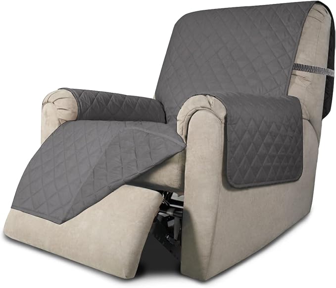 Easy-Going Reversible Couch Cover, Recliner 22 in, Gray/Gray | Machine Washable Slipcover For Dogs, Water Resistant Furniture Mat For Living Room, Non-Slip Sofa Cover, Pet Friendly by Easy-Going